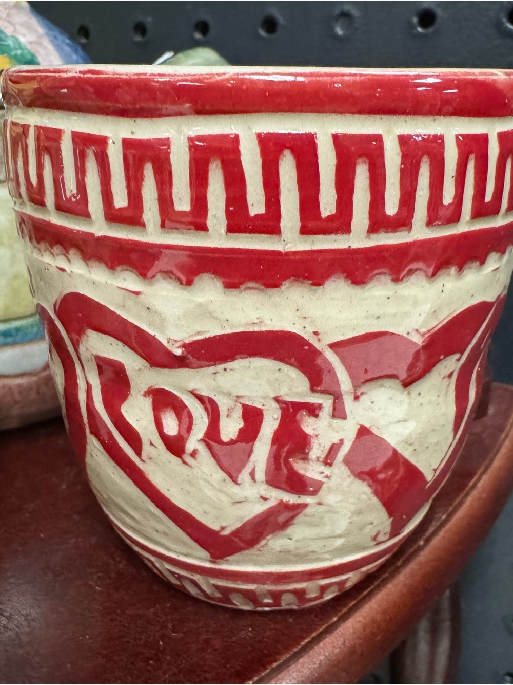 Handmade Studio Pottery Sgraffito Love Romantic Cottagecore Folk Art Rustic